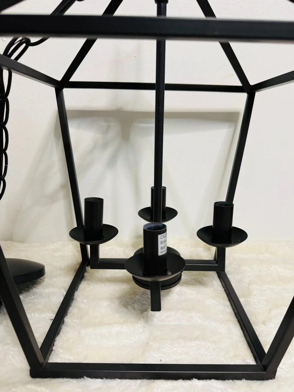 Modern Black Cage Pendant Chandelier - 4-Light